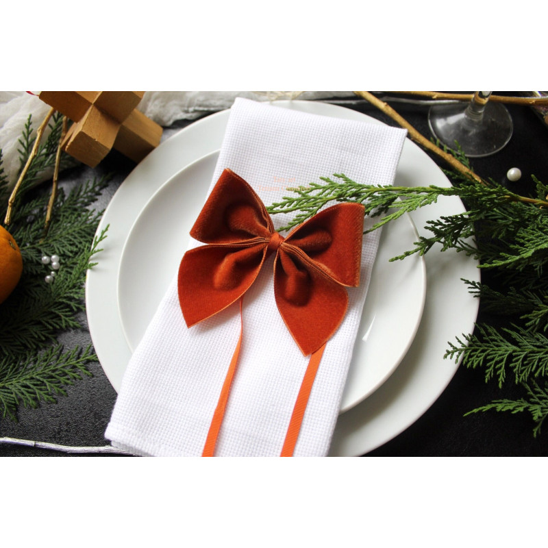 Burnt Orange French Velvet bows