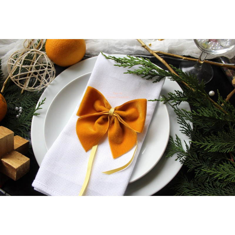 Burnt Orange French Velvet bows