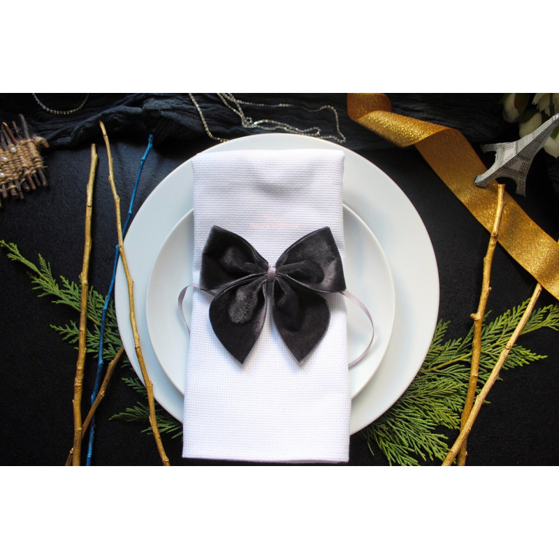 Anthracite French Velvet bows