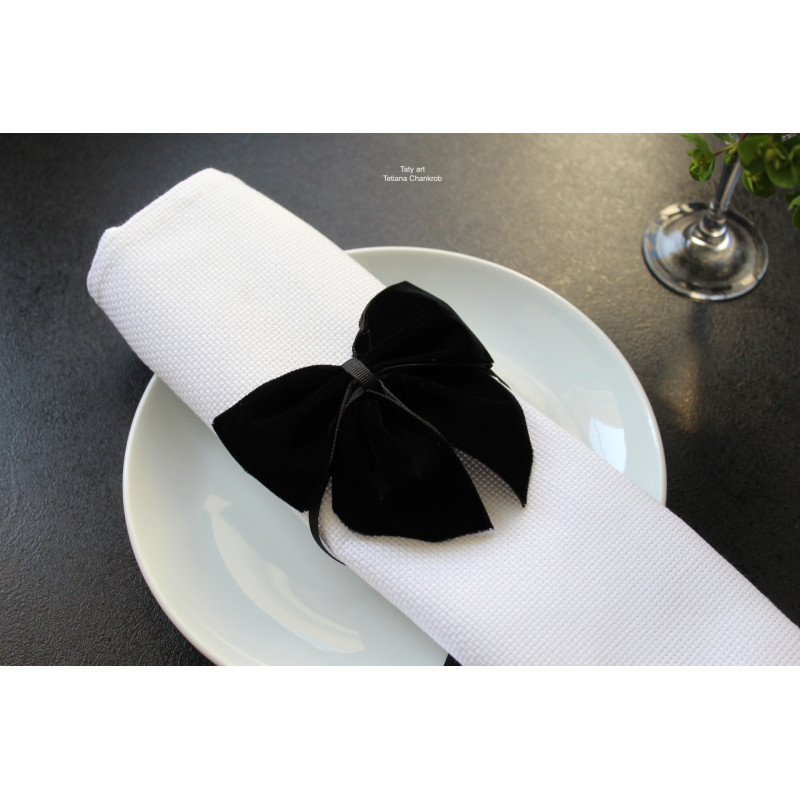 Anthracite French Velvet bows