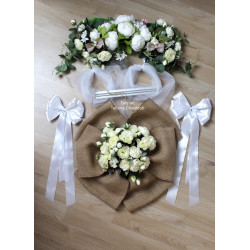 Set of Burlap Flowery