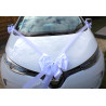 Wedding car set in white satin