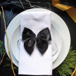 Anthracite French Velvet bows