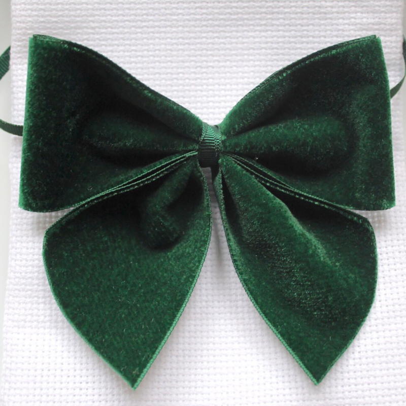 Forest Green French Velvet bows