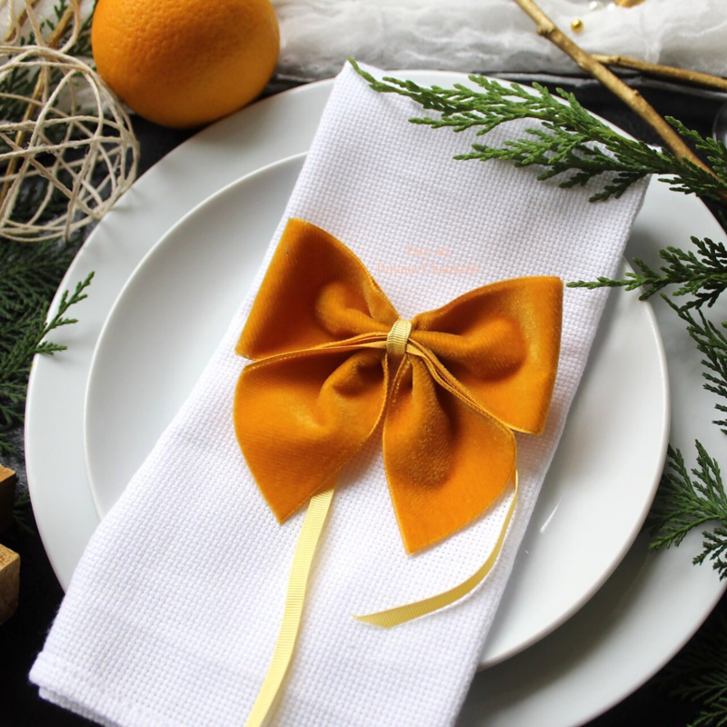 Golden Orange French Velvet bows