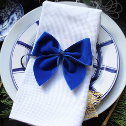 Royal blue French Velvet bows